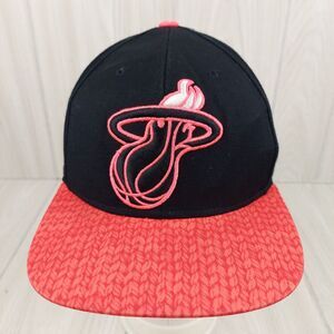 Miami Heat Hat Cap Adidas Snapback Black Orange Neon NBA‎ Basketball Adjustable